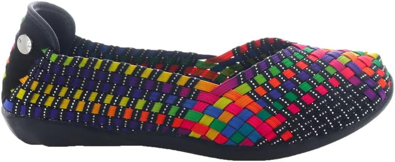 Size 7.5, Bernie Mev Catwalk Women's Stretch Woven Slip On Flat Shoes for Women .