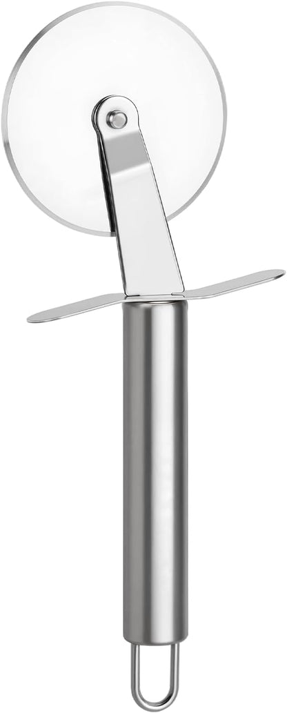 Pizza Cutter, Stainless Steel Pizza Cutter Wheel with Finger Guard Protects, Sharp Smooth Pizza Slicer  Dishwasher Safe - Easy to Clean and Stored