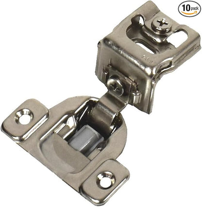 1-3/8" Overlay 10-Pack Bright Nickel Soft Close Face Frame Cabinet Hinge