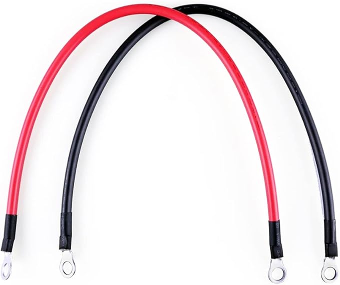 Battery Cables Set 8AWG 12 Inch Power cord Battery inverter jumper cables 12in with 38" Lugs Terminals (1 Positive  1 Negtive) for Car Marine Solar ATV Lawn Mower RV Motorcycle