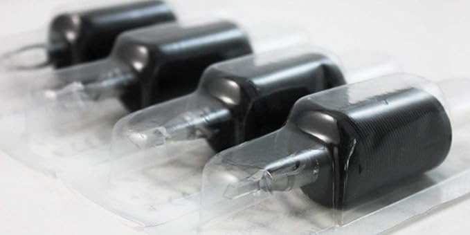 VORTEX - 1.25 Inch Soft Silicone Disposable Tube Grips, Black Color, with Clear Long Tips, 15 Count (9M)