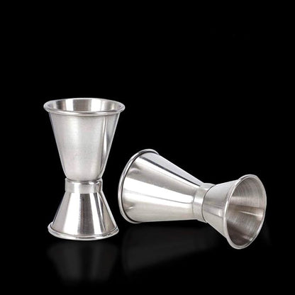 Double Jigger 0.5  1 oz 304 Stainless Steel with Recipe 15ml  30ml Measuring Cup Measure Liquor Quickly Accurately Cocktail Jigger Round Edge and Thin Waist for Comfort Holding