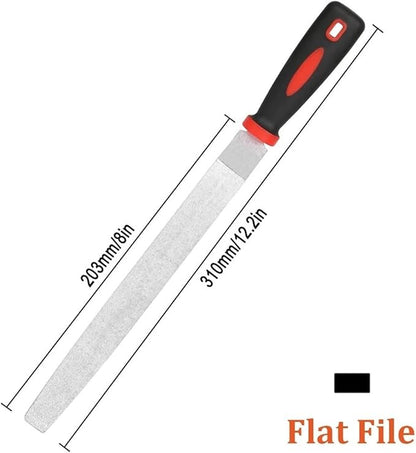 8 Inch Diamond Coated Round File Needle File with Non-Slip Rubber Handle for Metal Wood 120 Grit
