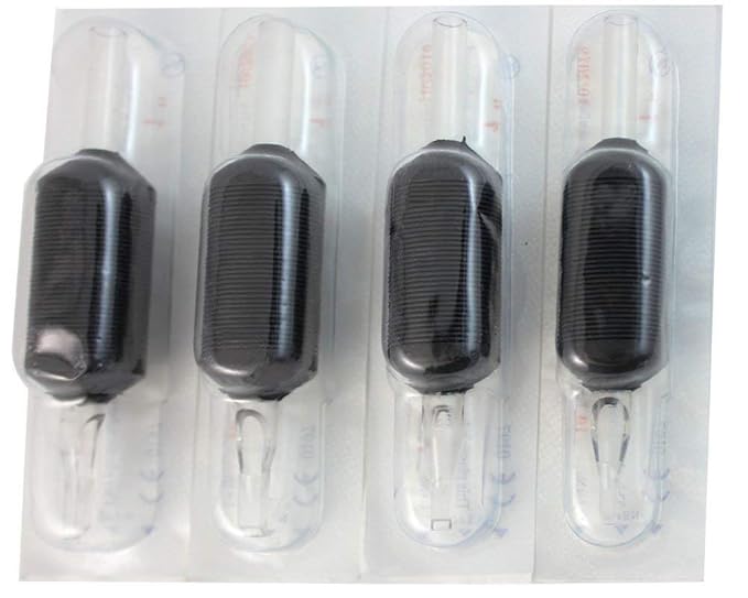 VORTEX - 1.25 Inch Soft Silicone Disposable Tube Grips, Black Color, with Clear Long Tips, 15 Count (9M)