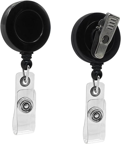 10 Pack Retractable ID Badge Holder Reels with Swivel Alligator Clip Bulk Pack Premium Badgei14Blacki14
