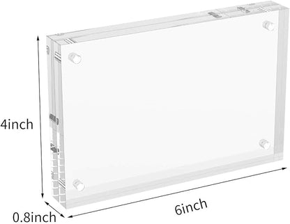 AITEE 4x6 Acrylic Picture Frames 2 Pack, Clear Picture Frames,20% Thicker