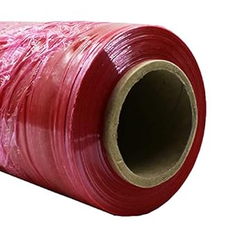 18" x 1500' 80 ga. Hand Film Stretch Wrap - Red (Light Tint) - Case of 4 Rolls