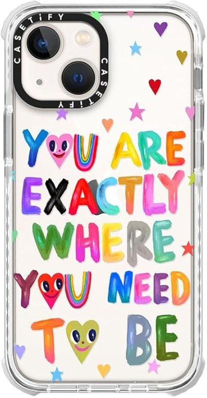 CASETiFY Ultra Impact iPhone 13 Mini Case 9.8ft Drop Protection - You are Exactly Where You Need to be - Clear Frost