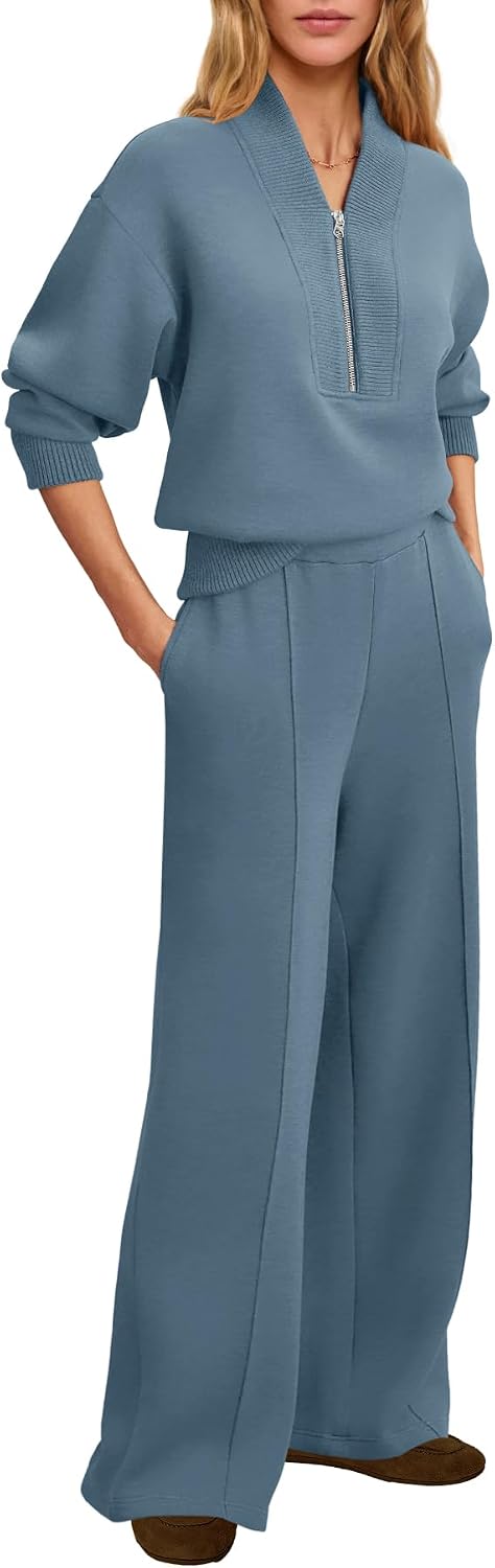 SENSERISE Womens Lounge Sets Sweatsuits 2 Piece Outfit Fall Matching Sweat Sets Airport Travel Outfit Tracksuit.