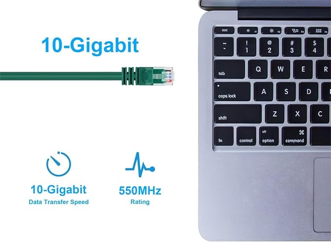 Monoprice Cat6 Ethernet Patch Cable - Snagless RJ45, Pure Bare Copper, 550MHz, UTP, 24AWG, 14 Feet, Green - Fullboot Series