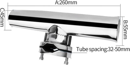 Stainless Steel Suitable for 32-50MM Pipe 360° Clamp Fishing Rod Holder 1-1/4'' to 2''Boat Accessories Marine