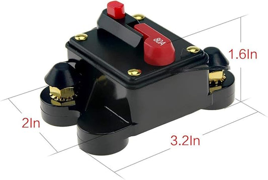 Circuit Breaker 80amp 50A-300A with Manual Reset Home Solar System Fuse Holder for Car Audio and Amps Protection 12V-48V DC Reset Fuse Inverter Replace Fuses