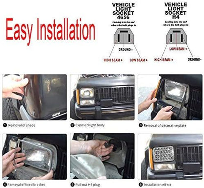 Compatible With Chevy Express Cargo Van 1500 2500 3500 Truck Lights 7''x6 6x7 Inch Super Bright High Low Beam Headlight Pair