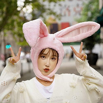 Easter Bunny Hat Ear Funny Plush Hood Women Costume Rabbit Hat Cosplay Halloween Party Holiday Hat
