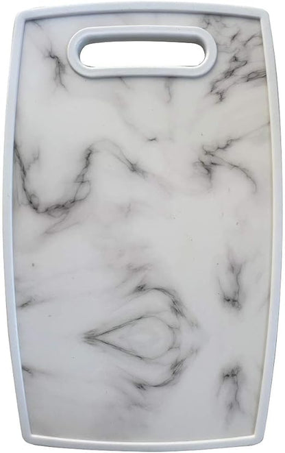Lily's Home Kitchen Cutting Board (2-Piece Set) with Handles and in Marble Finish. Non-Porous, Dishwasher Safe