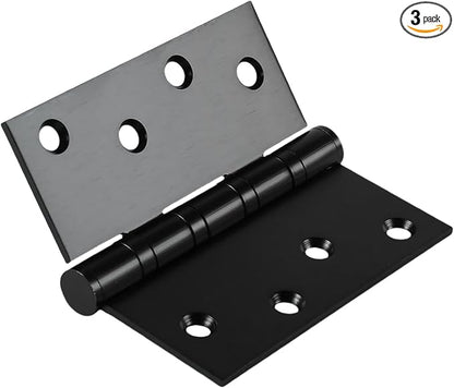 Black Exterior Door Hinges 4 Inch,Wide Throw Commercial Matte Door Hinges