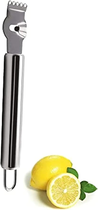 1Pc Silver Stainless Steel Lemon Zester Tool with Channel Knife and Orange Citrus Peeler for Kitchen, Zesters, Graters, Peelers and Slicers