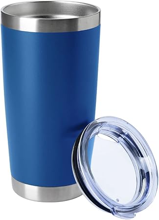 HASLE OUTFITTERS 20oz Tumblers Stainless Steel Mugs with Lid Double Wall Vacuum Insulated Coffee Cups for Cold  Hot Drinks (20oz-Dark Blue, 1 Pack)
