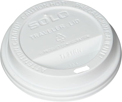 SOLO TLP316-0007 White Traveler Lid for SSP and Bare Paper Hot Cup - 2 Packs of 100 (200 Lids Total)