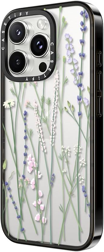 CASETiFY Compact Case for iPhone 16 Pro Max [Lightweight / 4 ft. 2X Military Grade Drop Protection/Slim] - Gigi Garden Florals - Clear Black