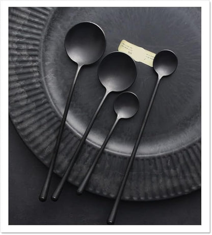 Silverware Set, 14681012pcs Retro Spoons Home Dessert Coffee Stirring Spoons(Gold,6 Pieces)