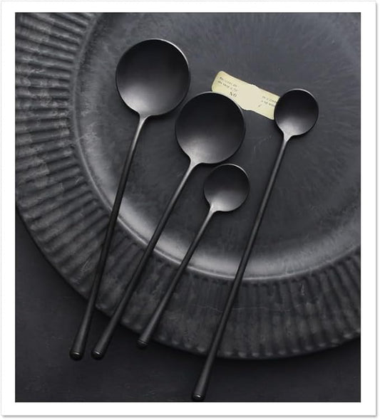 Silverware Set, 14681012pcs Retro Spoons Home Dessert Coffee Stirring Spoons(Gold,6 Pieces)