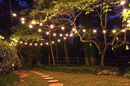 GOOTHY 50Ft LED String Lights, G40 LED Outdoor String Lights with 22 Shatterproof Globe LED Bulbs (2 Spare), IndoorOutdoor Decoration String Lights for Patio Garden Bistro Backyard -White Wire