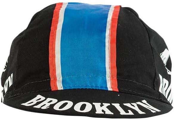 Team Brooklyn Retro Cycling Cap Black with Red/White/Blue Stripes