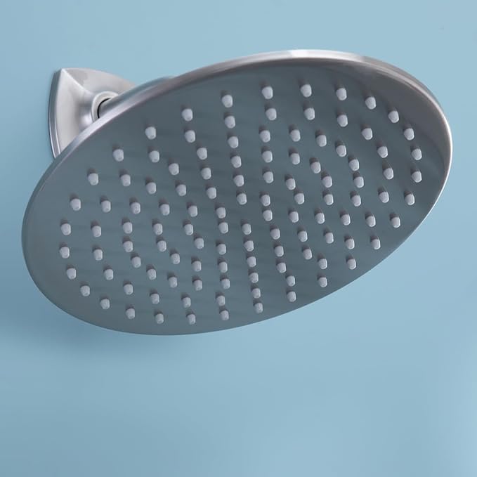 RANDOM Rain Shower Head Brushed Nickel Rainfall Shower Head High Pressure Shower Head Rainfall Stainless Steel Shower Head 10 Inch Round Waterfall Showerhead,Full Body Coverage.72088BN-10