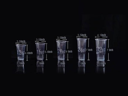 Tankon,100 Sets - 32 oz. Disposable Clear Plastic Cups With Lids and PLA Boba Straws 32oz.