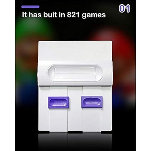 Super Mini NES Retro Classic Video Game Console TV Game Player Suitable HDMI HD TV Built-in 821 Games with Dual Gamepads