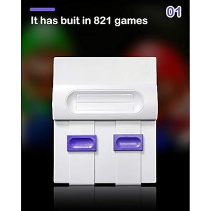 Super Mini NES Retro Classic Video Game Console TV Game Player Suitable HDMI HD TV Built-in 821 Games with Dual Gamepads