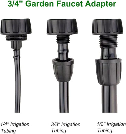 12 Inch Drip Irrigation Tubing Faucet Adapter 3 Pack, 34" to 12" Irrigation Hose Adapter, 34 Inch Faucet Connector Garden Hose Adapter