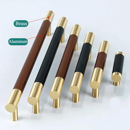 1pc Knurled Textured Brass Auminum Alloy Kitchen Cabinet Knobs Handles Black Drawer Pulls T Bar Handle(Blackpull 128mm)
