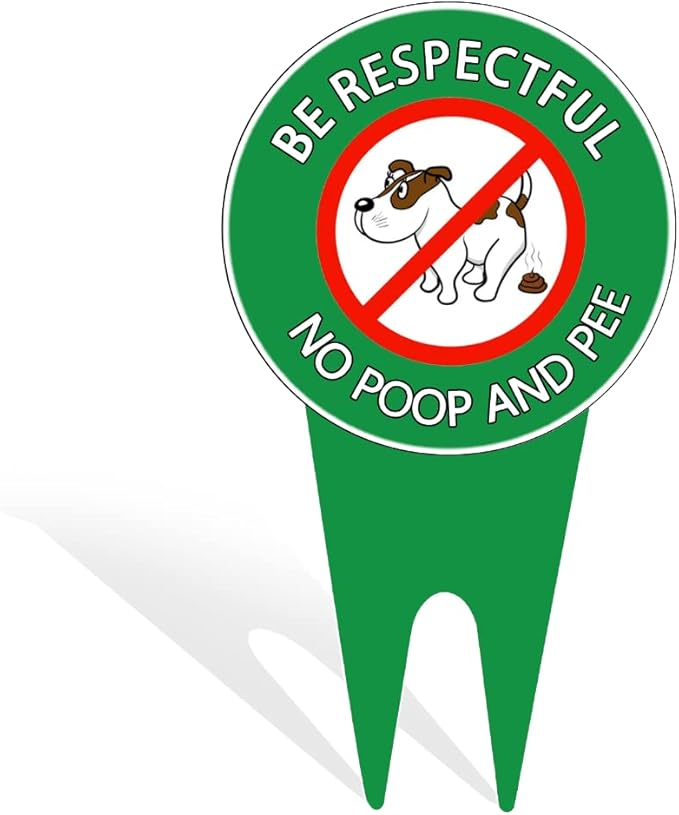 Please Be Respectful Dog Sign - No Dog Pee Signs for Yard - Stop Dogs from Pooping or Peeing On Your Lawn Yard Sign