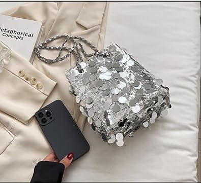 Womens Shoulder Bag Sequin Purse Crystal Clutch Evening Bag Sparkle Purse Mob Wife Aesthetic