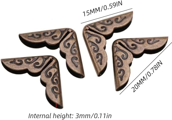 50pcs Scrapbooking Photo Mounting Corners Book Albums Menus Notebook Folder File Corner Protectors(C086 Bronze)