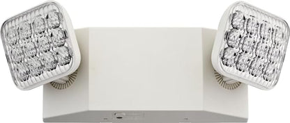 Lithonia Lighting Basics LED Emergency Light, Emergency Lighting with Dual Adjustable LED Lamp Heads, Wall Mount, Damp Location Rated, 90-Minute Backup, 120277V, White (EU2C M6)