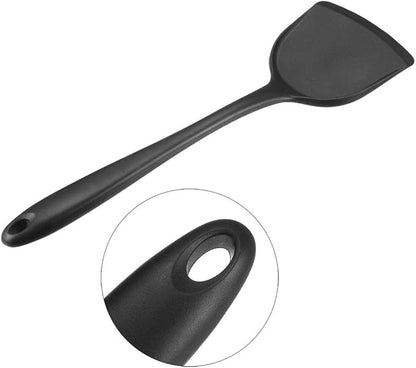 uxcell Silicone Spatula Heat Resistant Non Stick Kitchen Spatulas 327mm Length for Baking and Cooking Black