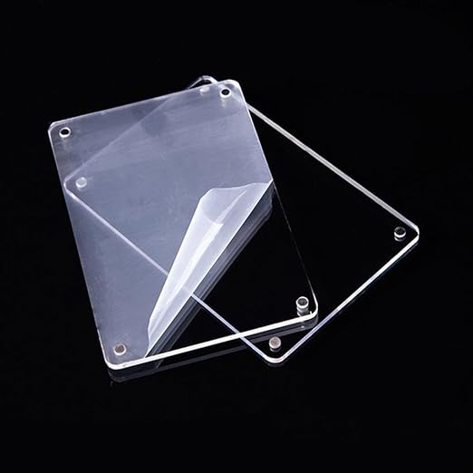 Acrylic Picture Frames 5 Sizes, Clear Picture Frames Freestanding Double Sided Magnetic Acrylic Frameless Transparent Square Frame For Desktop Display(7 x 12cm)