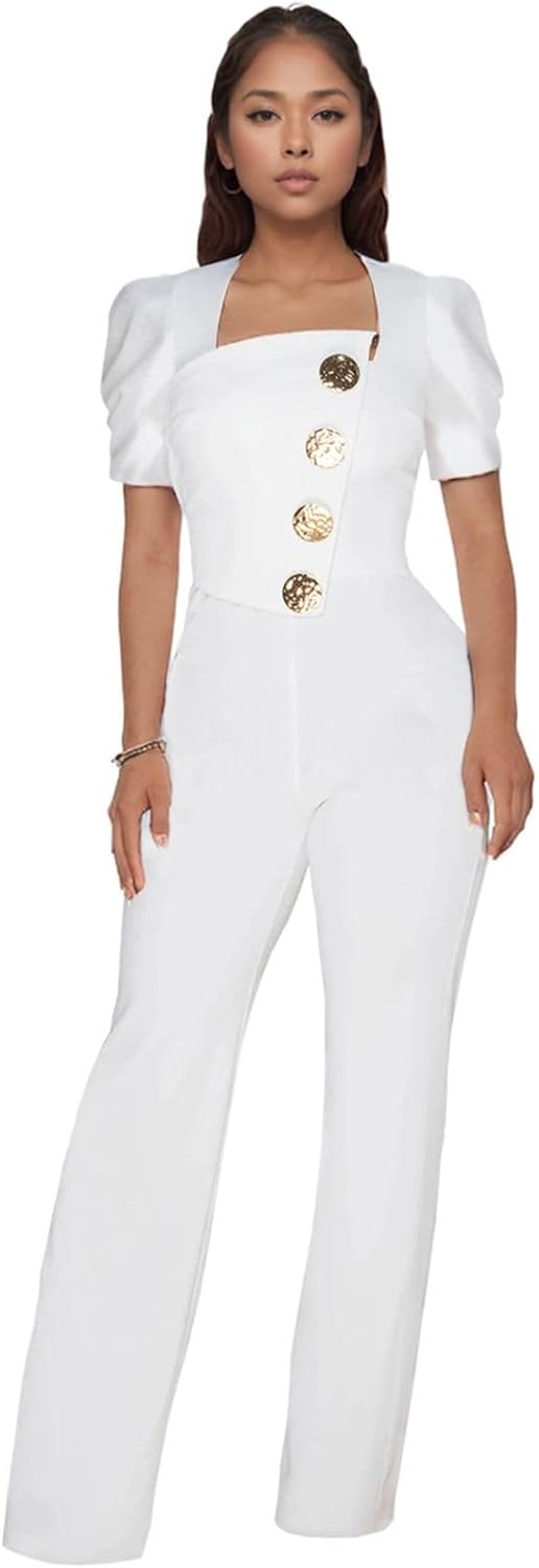 Medium Size PORRCEY Women Sexy Elegant Velvet Jumpsuits Casual Outfits Clubwear.