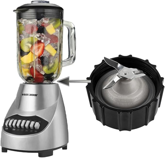 Replacement Parts 5-Cup Glass Jar with Base Collar Ring and Blade,Compatible with BLACK&DECKER 10-Speed Blender BL2010BP/BL2020