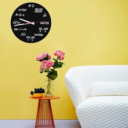 Hztyyier Creative Wall Clock E11Math Wall Clock Mathematical Formula Clock Modern Design Novelty Maths Equation Clock Home Decor Student Teacher Gift