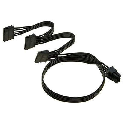 Zahara SATA Power Cable 6 Pin to 3x15 Pin for SeasonicAntec PSUs, BTC Mining Riser Splitter, Hard Drive Adapter 18.7-inch (47.6cm) 18.7-inch 18AWG