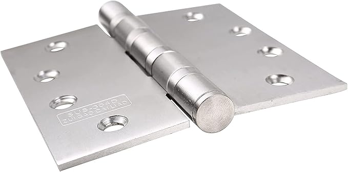 UHPPOTE Stainless Steel Door Hinges 4inches x 4inches with Soft Close Ball Bearing - Squared Conners - Brushed Finish (Pack of 2)