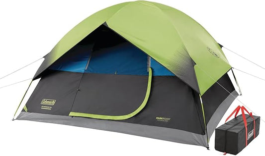 Coleman Sundome Dark Room 46 Person Tent, Blocks 90 of Sunlight to Keep Inside Cool, Weatherproof Tent with Rainfly Sets Up in Minutes