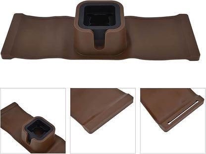 , Couch Arm Cup Holder, Sofa Arm Cup Tray, Silicone Couch Drink Holder Couch Cup Holder Armrest Organizer with Sticky Base for Living Room Balcony (Ordinary Brown)
