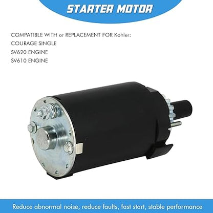 Starter Motor Replacement for Kohler SV540 SV541 SV590 SV600 SV610 SV620, Courage Single 18 19 20 21 HP,Johnson Electric 2009801 2009805 2009806 2009808 Mower Toro LX425 LX460 LX465 Z4200 Z4220