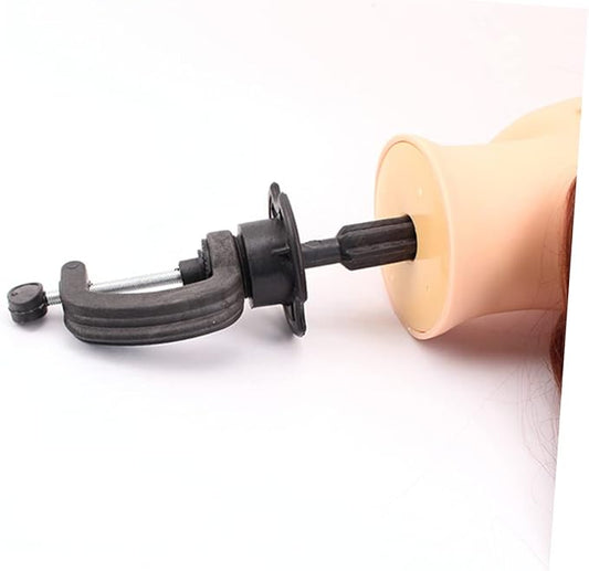Healeved 2pcs Wig Head Holder Mannequin Head Holder Clamp Mannequin Head Holder Stand Outre Wigs Clamp Holder for Mannequin Head Practice Hand Holder Clamp Mannequin Head Stand Black