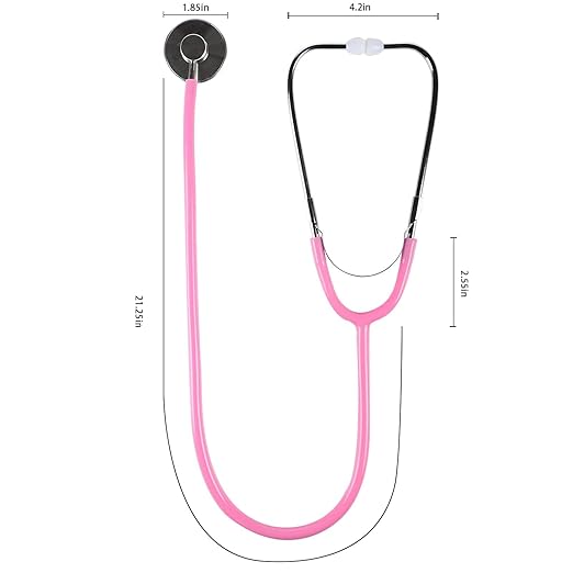 MorTime Dual Head Stethoscope, Real Working Stethoscope for Kids Cosplay, Educational Equipment, Pink (1 pc)